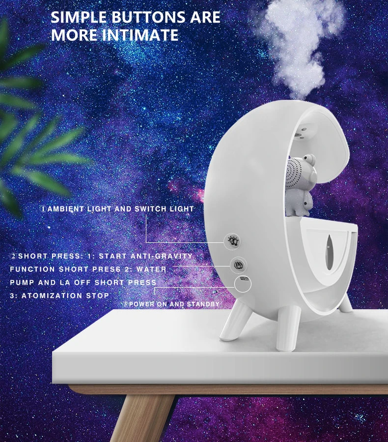 Anti Gravity Water Drop Humidifier 350ml Anti Gravity Air Humidifier Water Flows Back Visual Fountain Humidifier