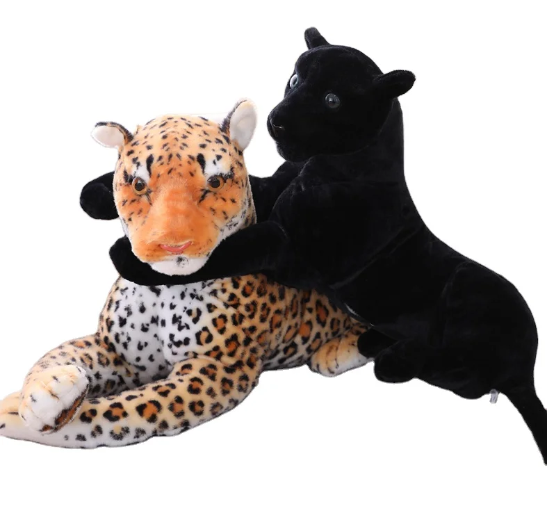Lifelike Soft Stuffed Animals Simulation Panther Doll pillow  Birthday Gifts Leopard Plush Toys