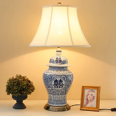 jingdezhen home decors ceramics Customized Ceramic Table Lamp with High Quality Ceramic Table Wash Lamp