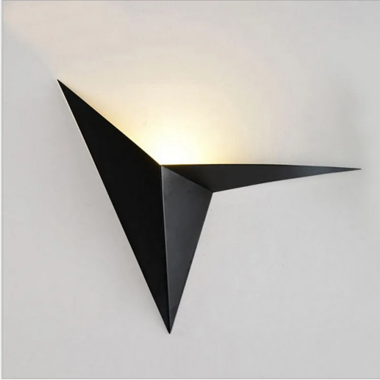 Creative Wrought Iron Special-Shaped Triangle Wall Lamp Nordic Minimalist Bedroom Bedside Study Hotel Room Mirror Headlight