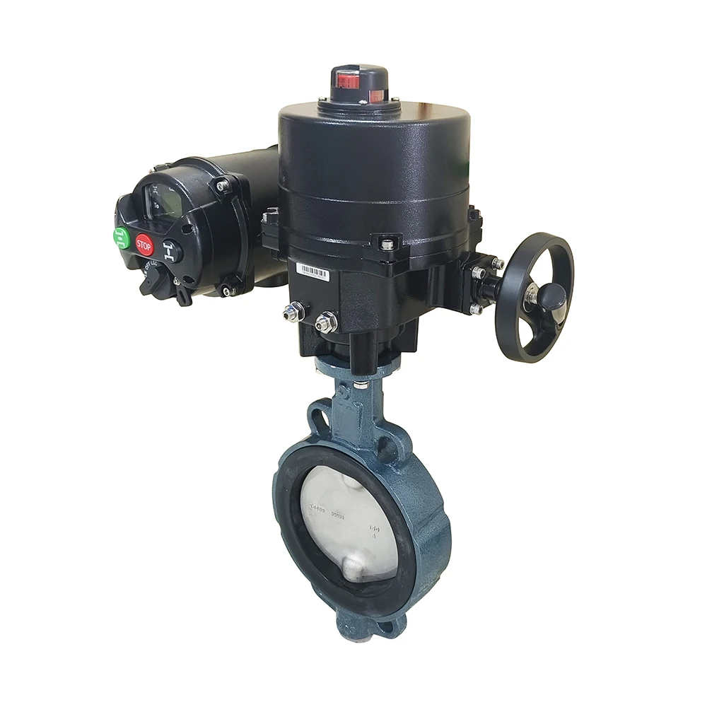 Electric flow control valve butterfly valve with HOM electric actuator using planetary gear AC220V ,IP67 at least