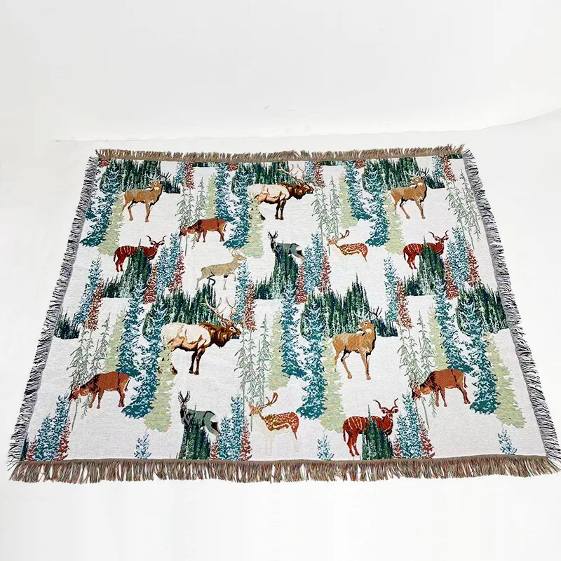 ins new design sofa outdoor camping Bohemian carpet jacquard thread blanket