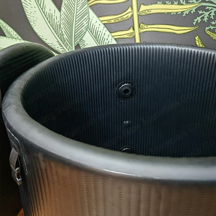 New design  black  inflatable water chiller tub cold recover plunge pool ice bath barrel for 1 person