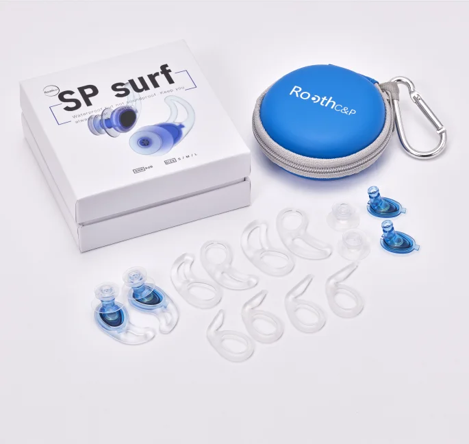 Medical-grade silicone earplugs swimming surf earplugs for waterproof Swim ear plug with cord earplugs for Water Sport