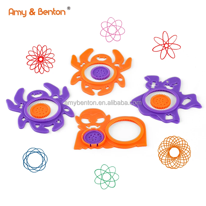 Kids Art Drawing Kit Ruler Drawing Template Colorful Sketchpad Spiral Shape stencil set For Halloween Party Favors