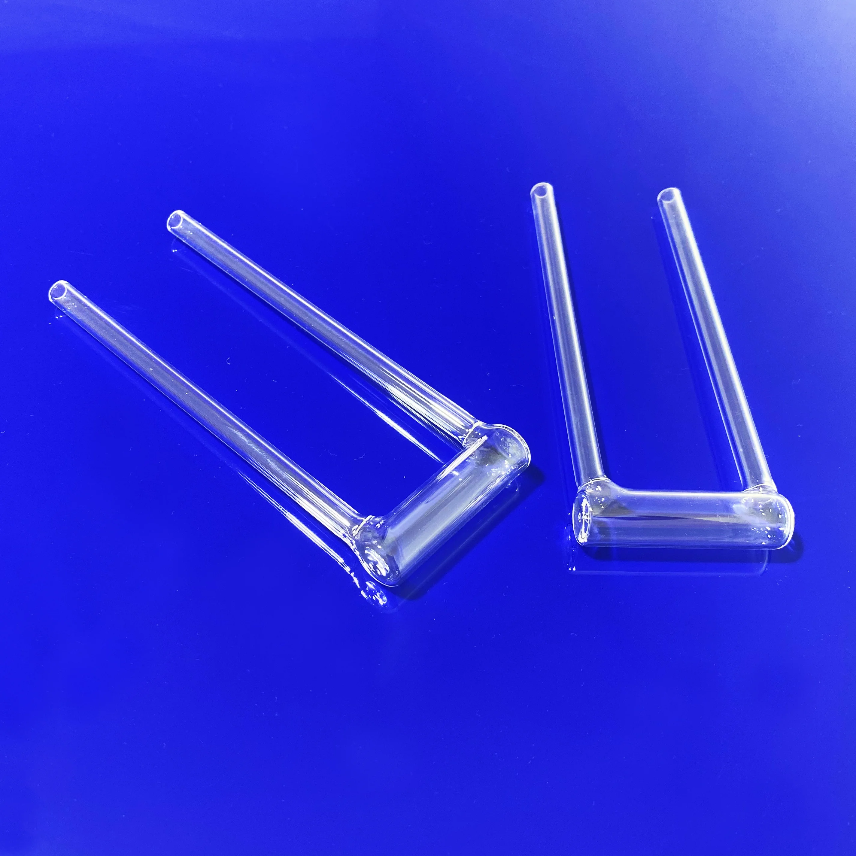 Open End Glass Bet Test Tubes High Temperature Quartz Clear Customised Fire Surface Work U-shape