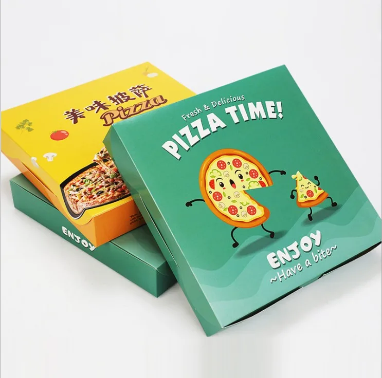 Cheap Custom Printed Personalised All Size 9 10 11 12 14 18 Inch Corrugated Kraft Paper Fries Burger Pizza Boxes