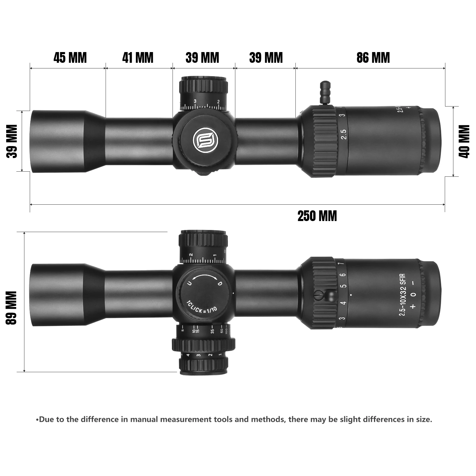 2 5-10x32 LPVO оптический прицел с боковым фокусом и подсветкой OEM ODM телескопический для охоты
