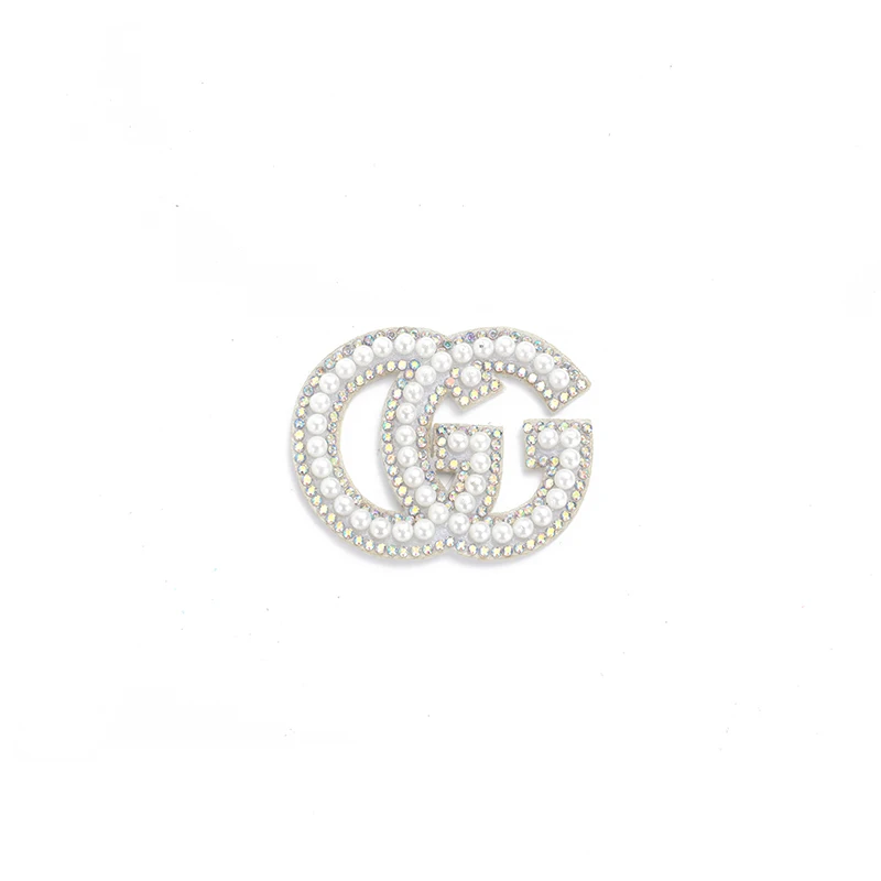 3D Hand Self Adhesive Lettering Pearl Rhinestone Ironing Applique