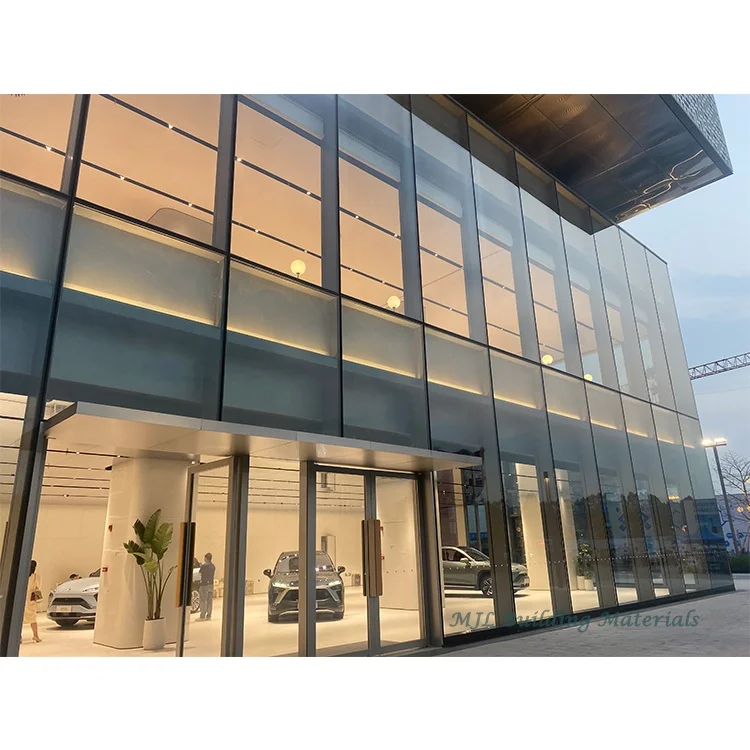 Minimalist Construction Exterior Window Wall Aluminum Frame Building Low E Curtain Glass