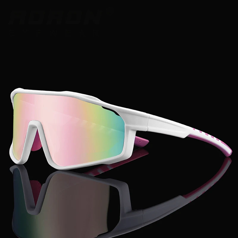 FW 3092 Fashion One Piece Mirror Lens Sun Glasses Wrap Around Men Women Cycling Sport Polarized Sunglasses Custom Logo