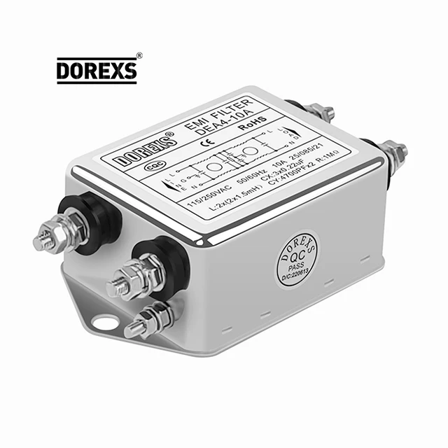 DOREXS EMI Filter Factory Produce High Performance Single Phase Low Pass Filters  EMI Filters 220V 3A 6A 10A 20A