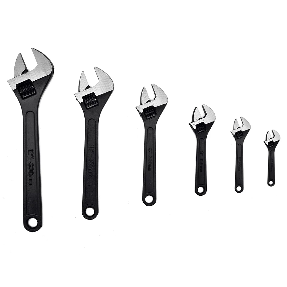 Mini Ajustable Spanner Wrench Adjustable Wrench Alloy Spanner Black Oxide Large Repair Tool For Water Pipe Screw Bathroom