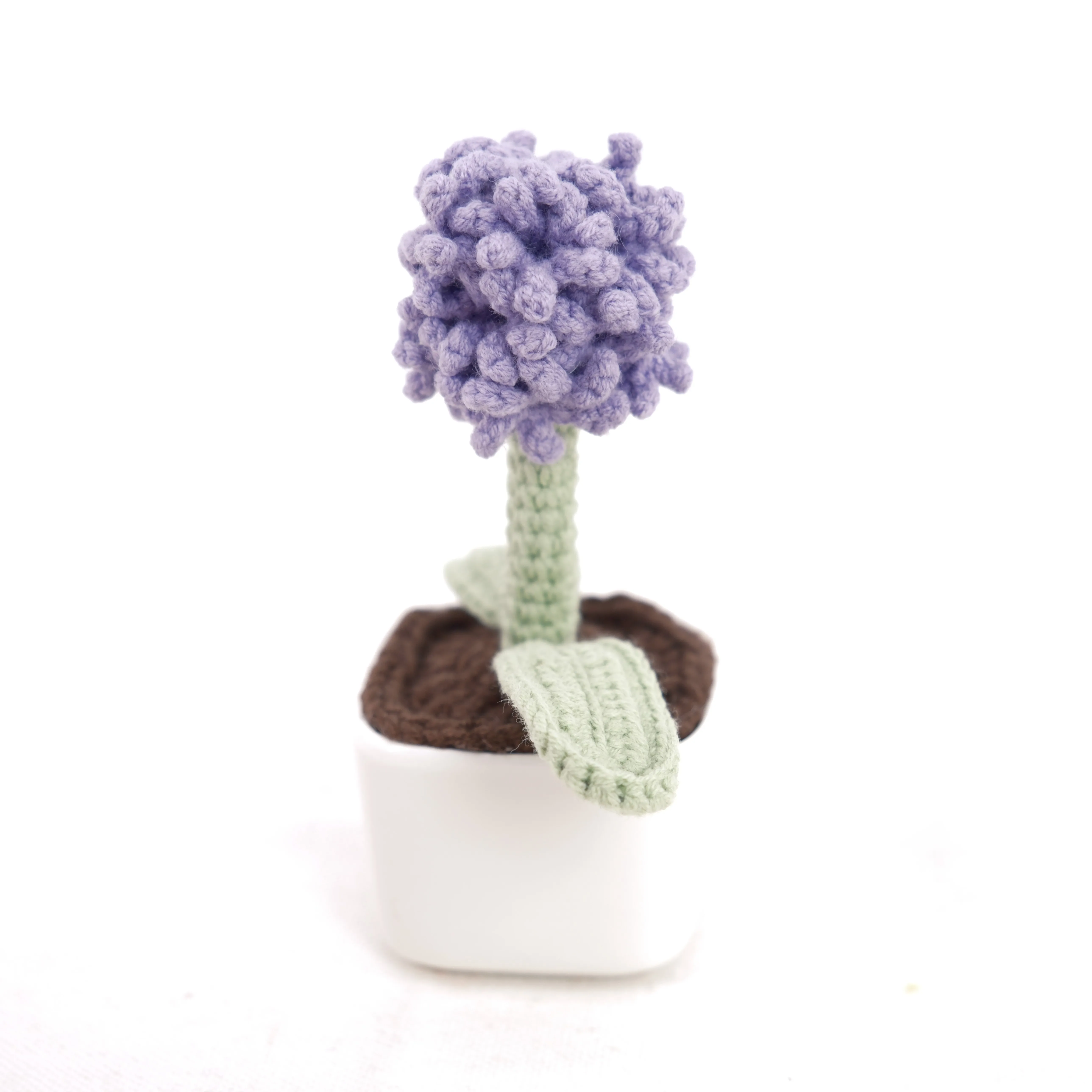 Supplier Home Decor Handmade Mini Simulation Flowers Potted Plants Wool Crochet Finished