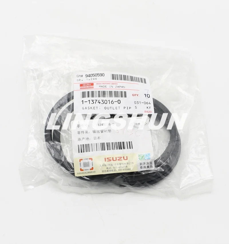 Genuine original engine parts 6BG1 6BD1 1137430160 1-13743016-0 outlet pipe to housing gasket