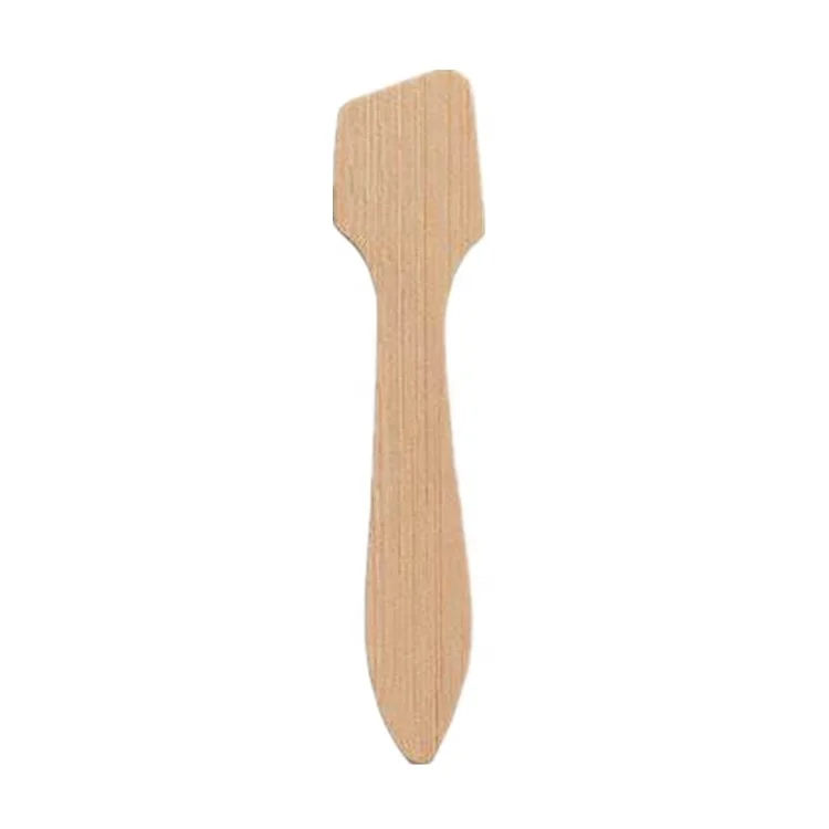 Eco Friendly Mini Bamboo Makeup Spatula for Cosmetic in Angled Shape