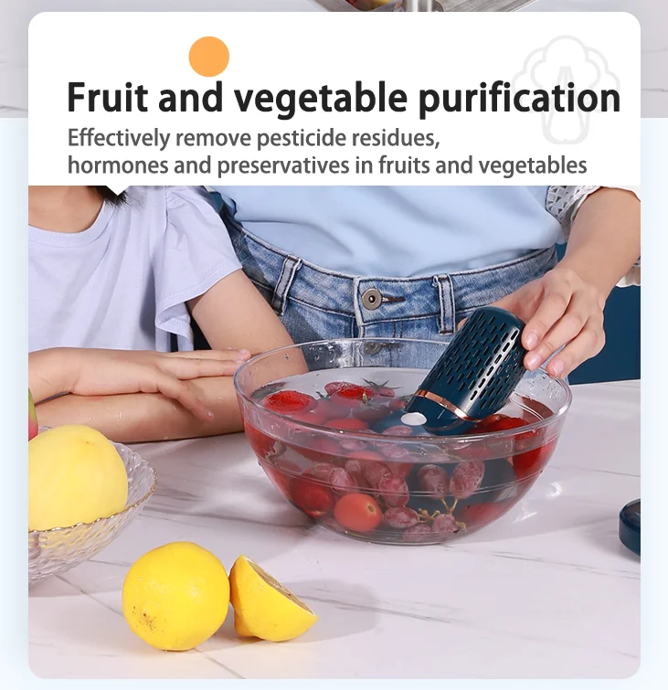USB Wireless Food Veggie Washing Cleaner,Capsule Device Fruit Washer Machine,Fruit and Vegetable Purifier