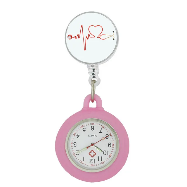 Cute Design Clip-on Fob Watches Analog Quartz Movement Easy Read Dial  Nurse Watches