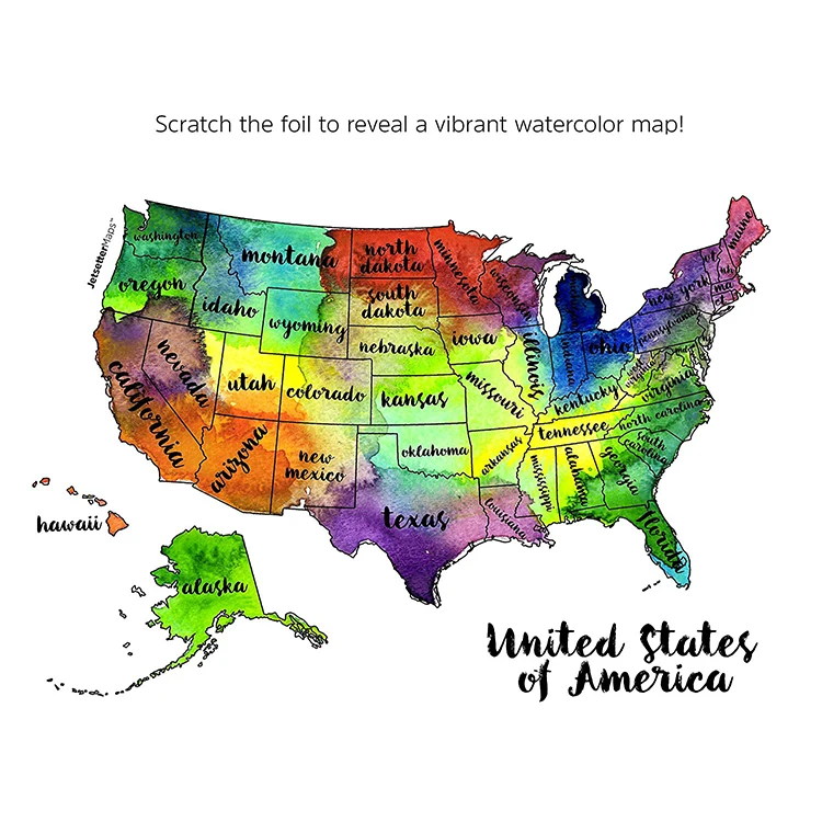 Size 84*59cm USA Scratch off Map Coated Paper Scratch off USA Map Scratch USA Map