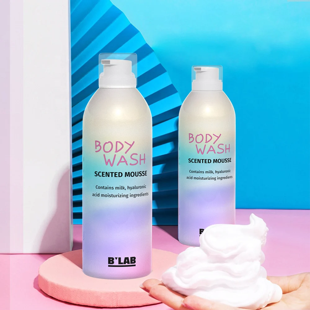 Private Label Amino Acid & Yogurt Mousse Body Wash Creme Moisture Nourish Silky Skin Bubble Shower Gel Foam Bath Mousse
