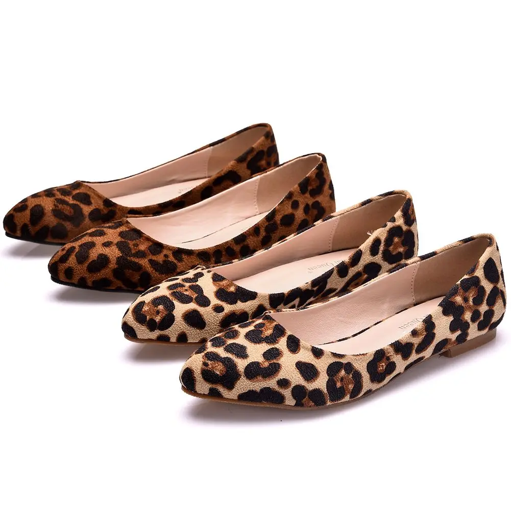 
Fashion Sexy Leopard Casual Pointed Toe Ballet Flats for Women Girls Flat Heel Shoes 