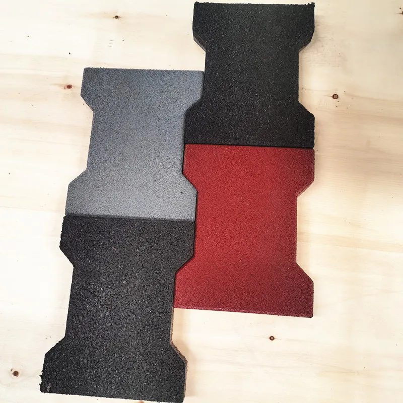 China factory outdoor I shaped rubber tiles interlocking rubber paver bricks