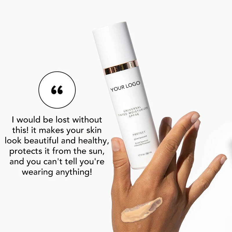 waterproof sunscreen spf 46 tinted moisturizer bright natural primer face custom logo primer makeup foundation