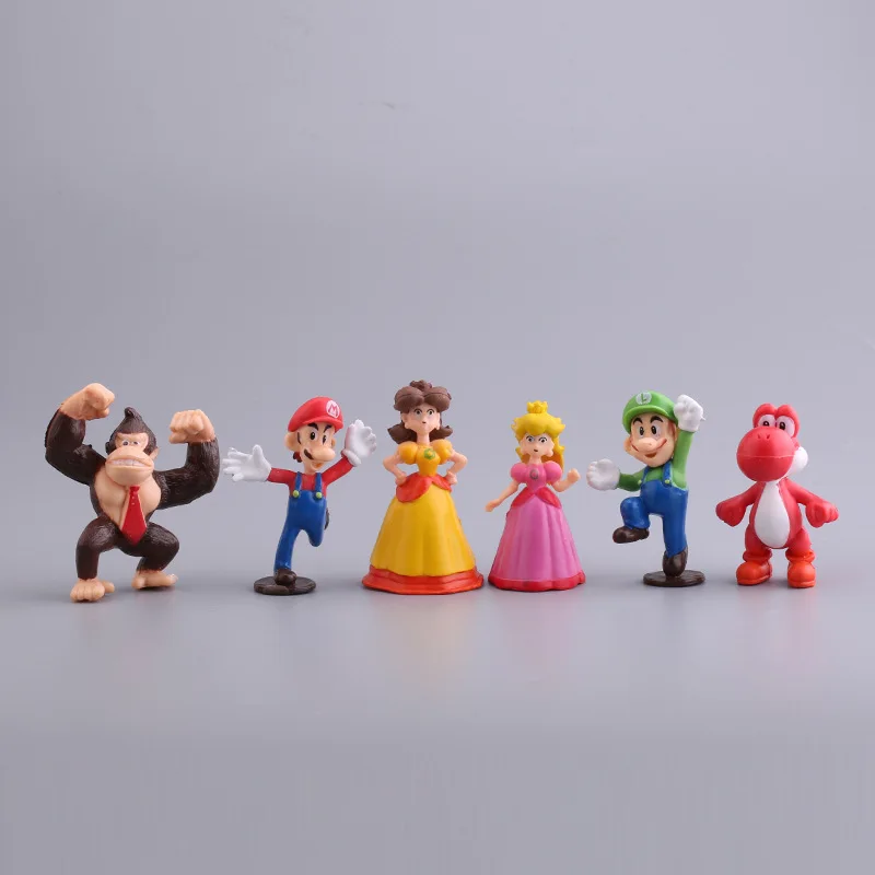17pcs/set Mario Figure Doll Cake Topper Mini Movie Bros Toy
