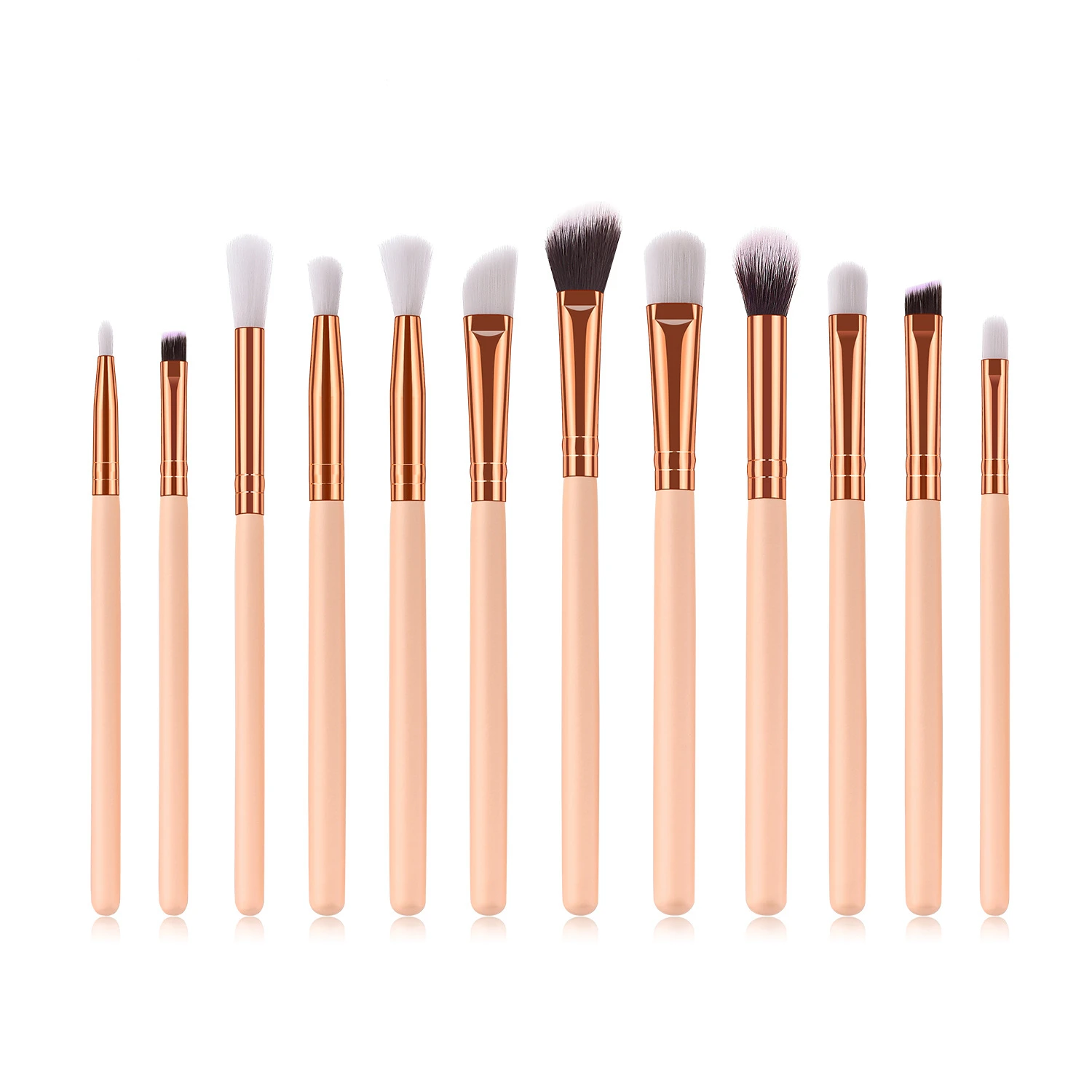 New Arrival 12 Pcs Brush Set Makeup Portable Wooden Handle Build Your Own Makeup Brush Set Soft Fur Makeup Eye Brushes