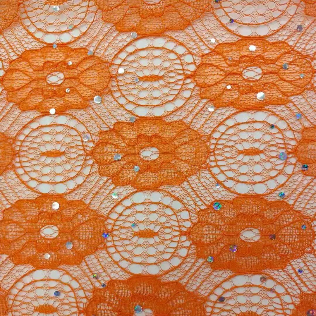 bridal lace fabric 3d lace nigeria african  style sequin net  cord lace fabric