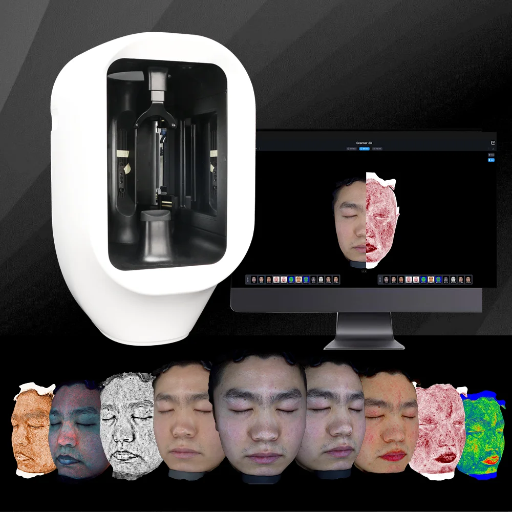 Hot Selling Full Face Derma Scanner 3D Professional Skin Analyzer Machine Skin Colour Detector