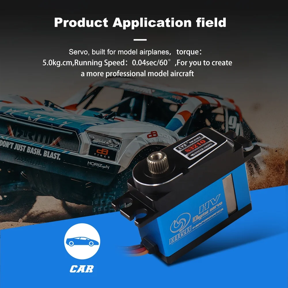 CYS-S3210 43g Low Profile RC Servo for Helicopter & Plane 0.05/0.04s High Speed Coreless for Unisex Robot Use
