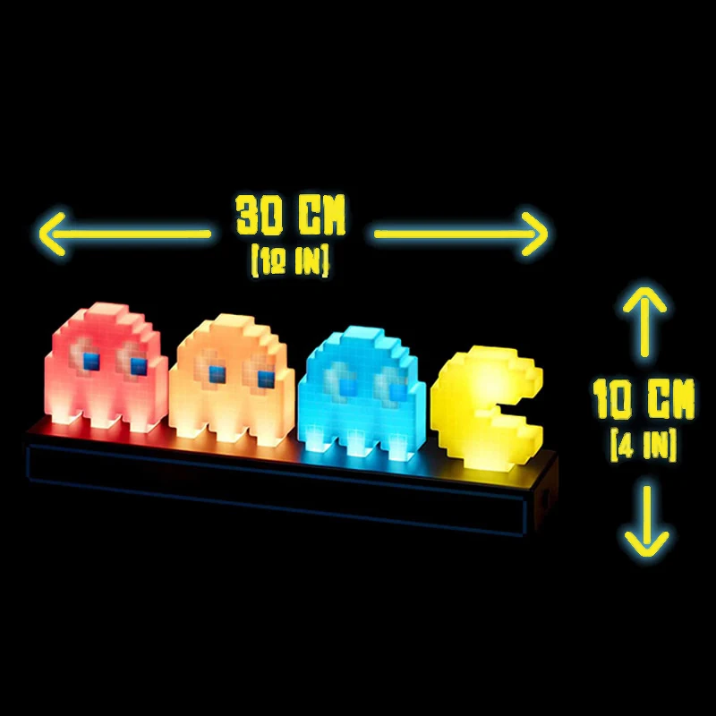 Pixel Ghosts Pac-Man Night Light Lamp Stand Game Icon Visual Illusion LED 3D Light Atmosphere Action Figure Model Christmas Gift