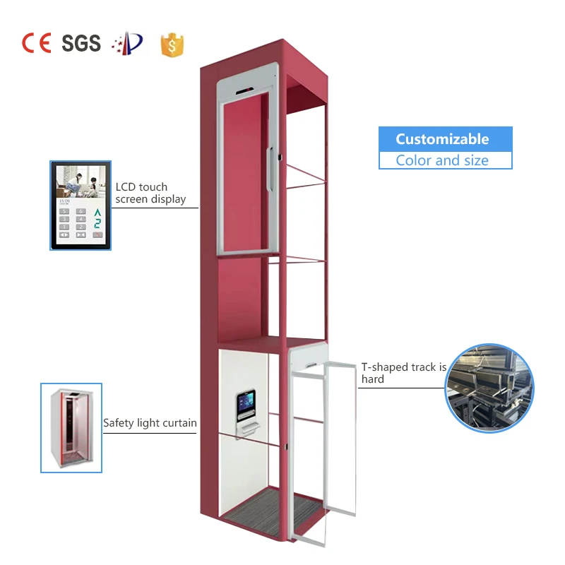 China factory supply 20 years brand manual door large size 400kg indoor private custom home lift villa elevator