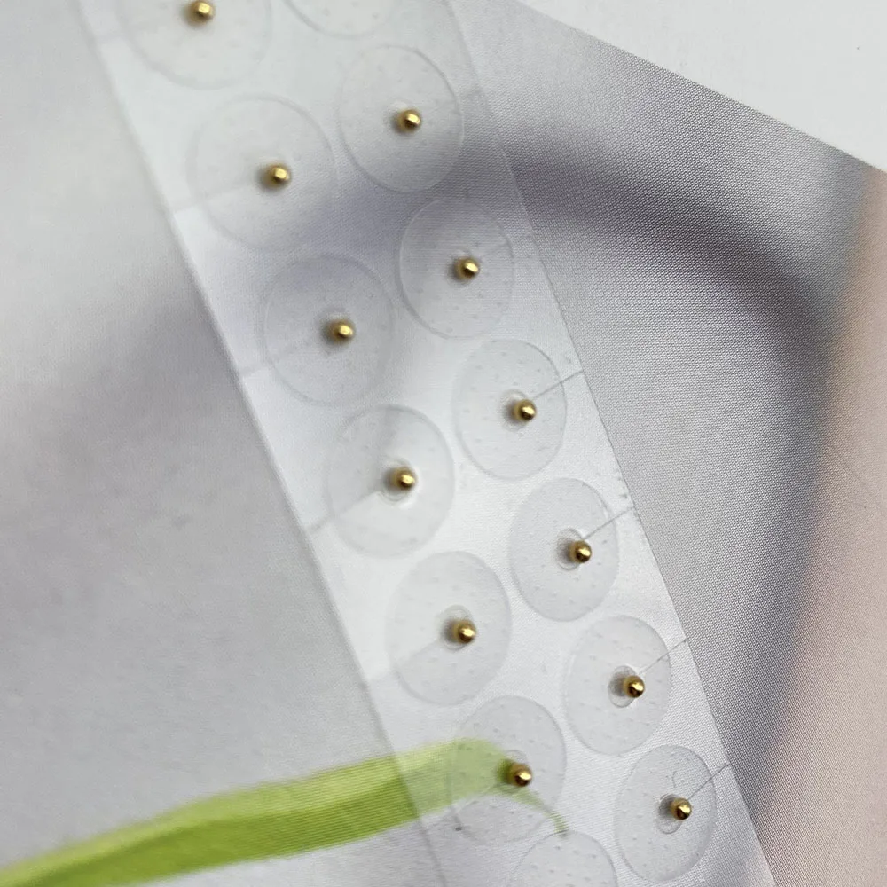 Custom earseeds Clear Tape 24k Gold-plated Magnetic Bead Ear point application auricular press plaster ear seeds ear acupuncture