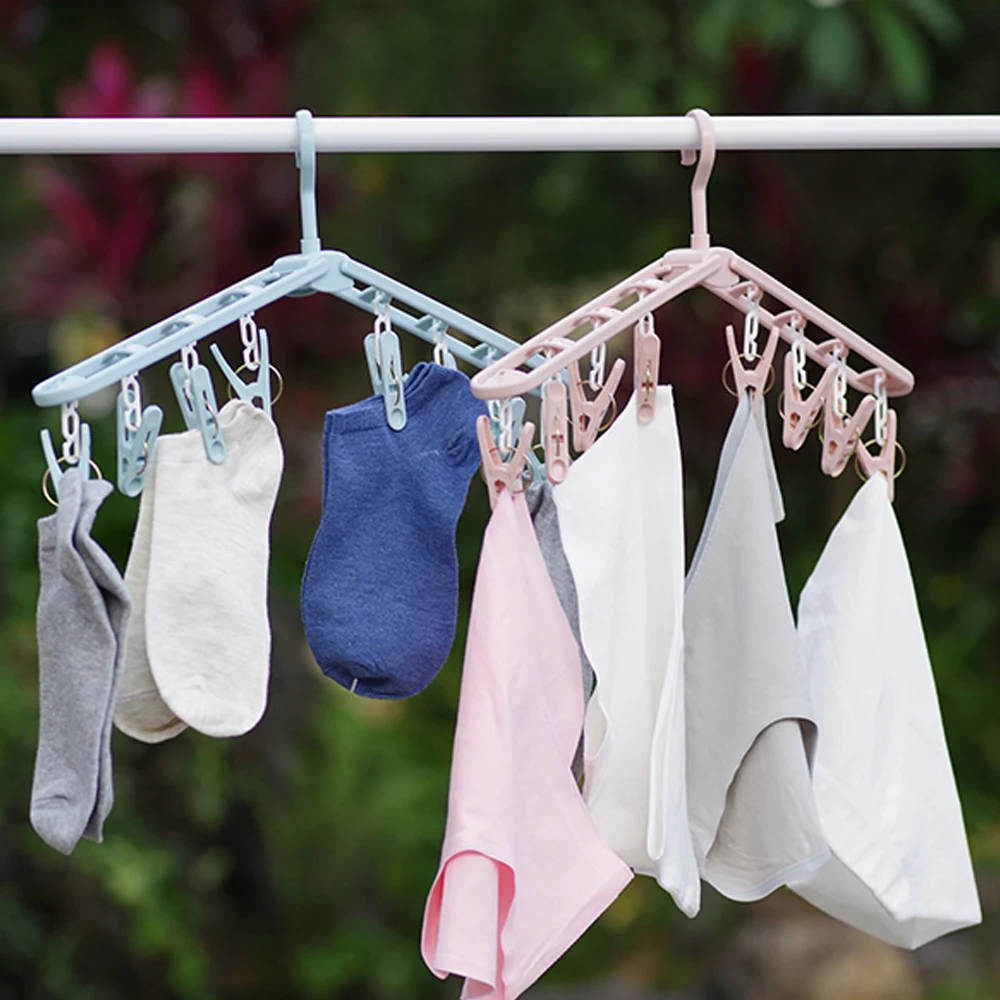 Foldable Clothes Hangers Coat Rack Kids Hanger Clothing Drying Rack Travel Sock Hangers