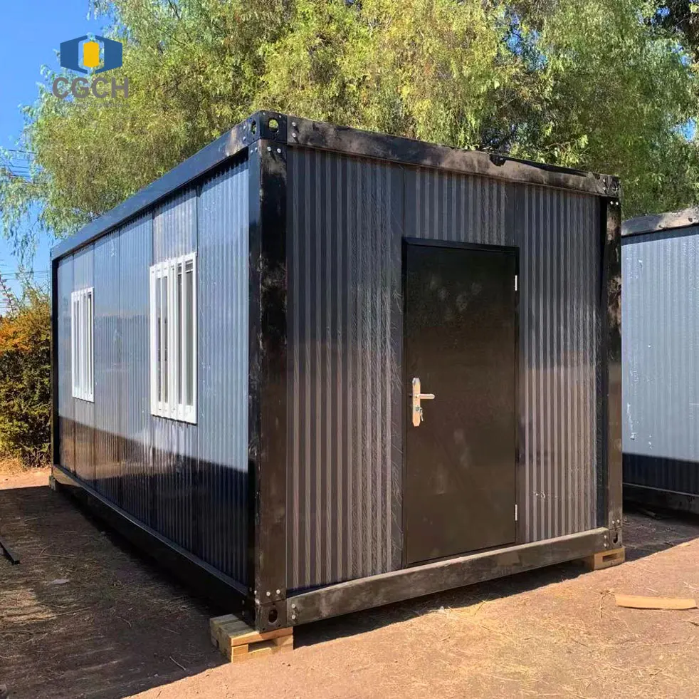CGCH Luxury Black Container House 20ft Detachable Mobile Tiny House Home Dormitory Portable Prefab Container House