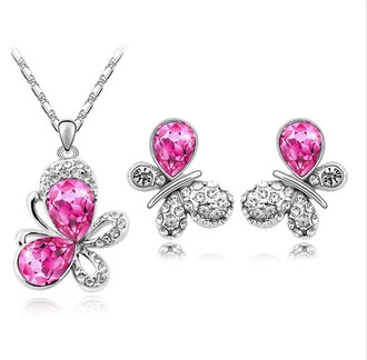 HA1115 модная бабочка стильный элегантный комплект серьги и ожерелье ювелирных изделий для женщин ювелирные наборы оптовая продажа