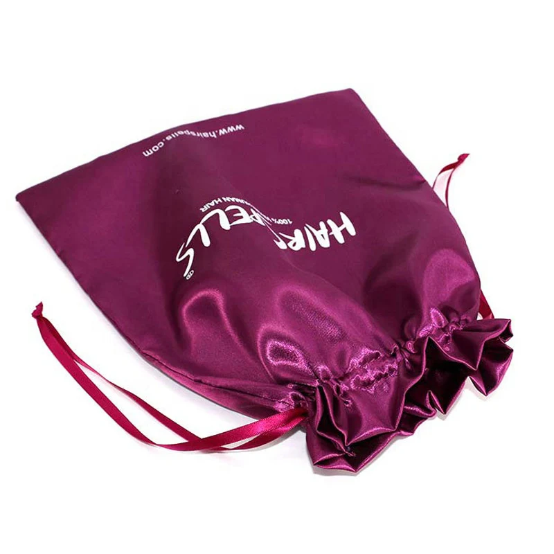 Manufacturing products custom logo satin christmas drawstring gift bag