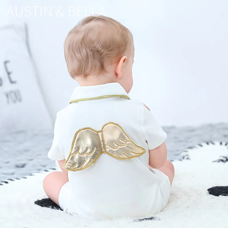 
AustinBella wholesale fashion boutique baby clothes newborn baby boy summer clothes romper designer famous brands jumpsuit 
