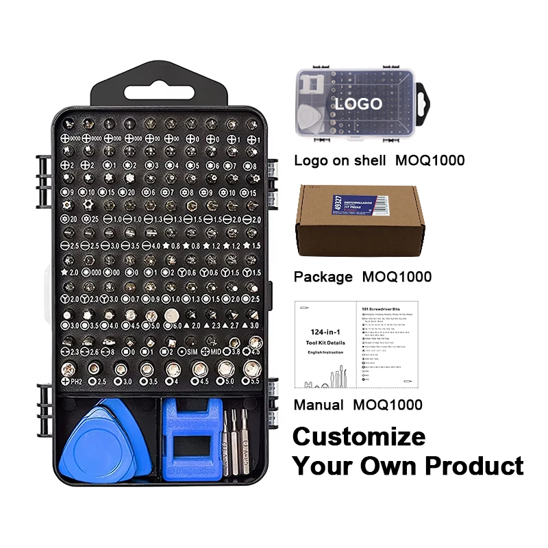 124 in 1 Precision Screwdriver Set Repair Tool Kit Magnetic Driver Kit Professional Repair Tool Kit