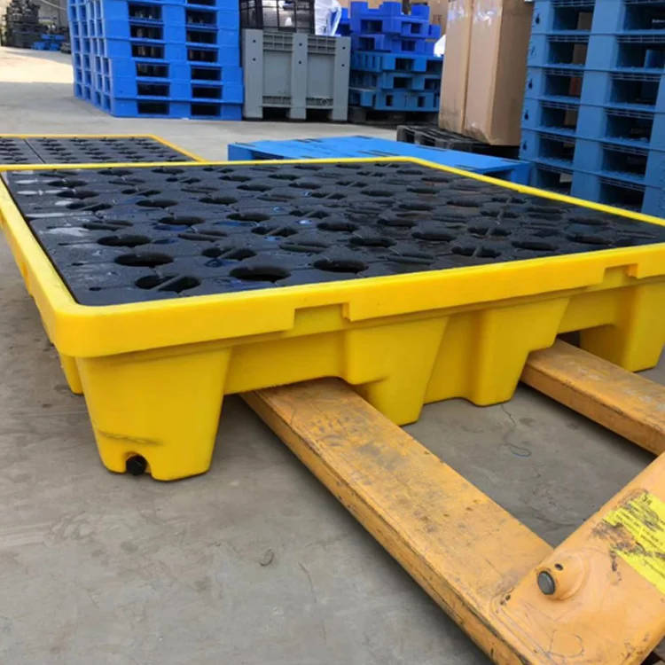 Heavy Duty HDPE  4 Drums Spill Pallet For Petroleum Wholesale Heavy Duty 2 Drums Spill Plastic Pallet