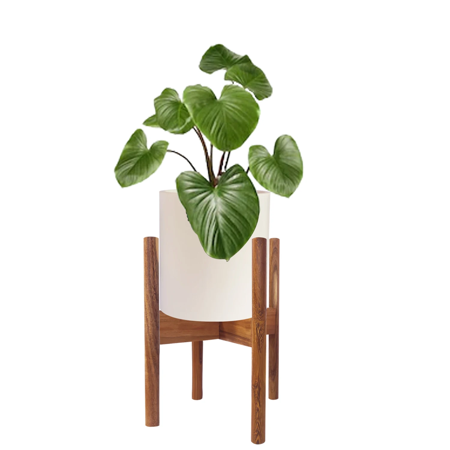 Modern Nordic Home Decor Adjustable Indoor Acacia Wood Plant Stand Wooden Planter Flower Pot Holder Plant Holder Rack Modern