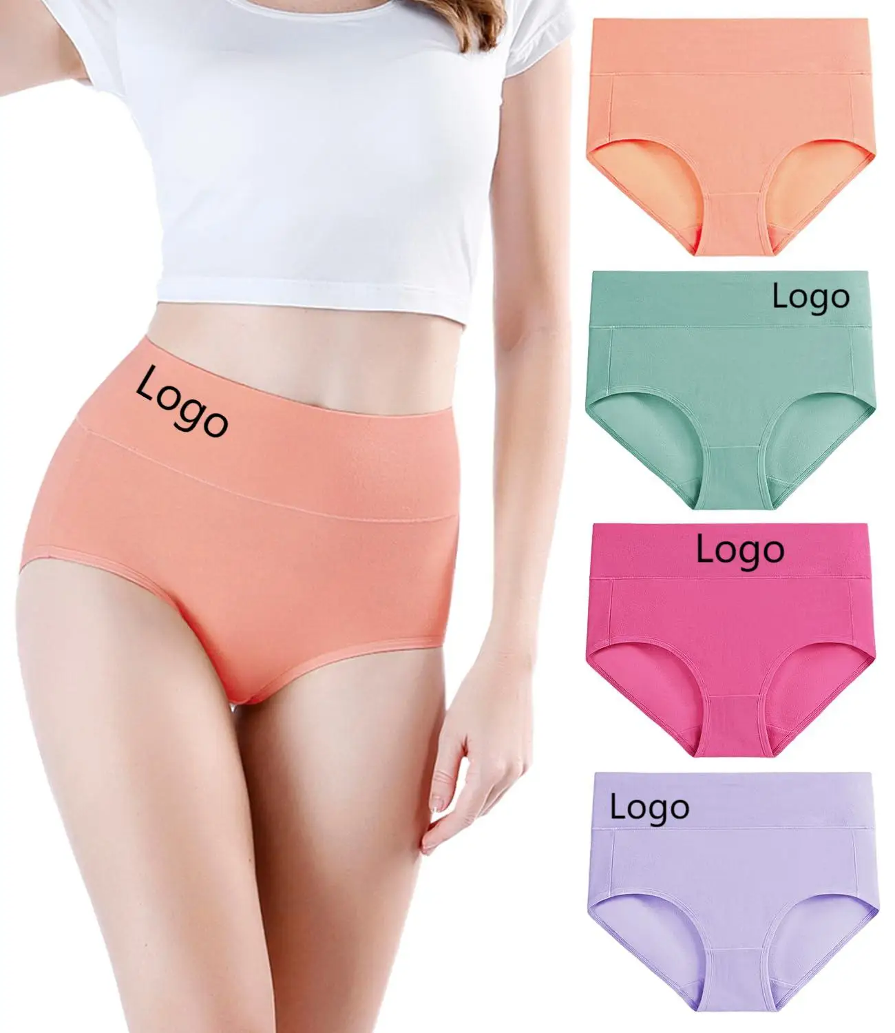 Women Soft And Comfort Briefs Breathable High-Waist Seamless Panties Bamboo Underwear Women