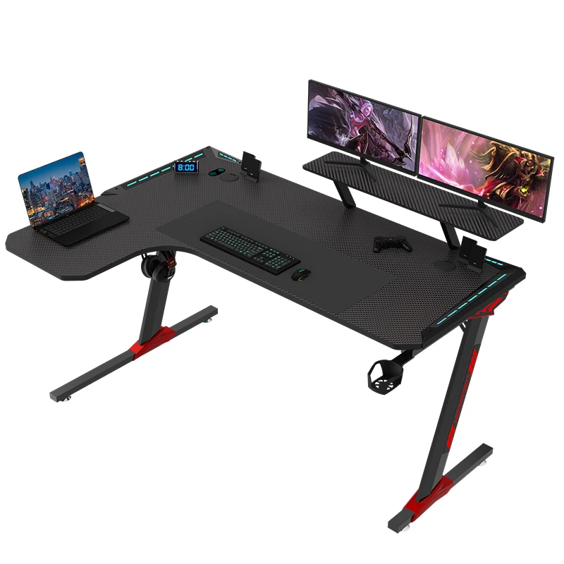 Aor Esports High Tech Power Plant L Shaped Customizes Gaming table for Bedroom