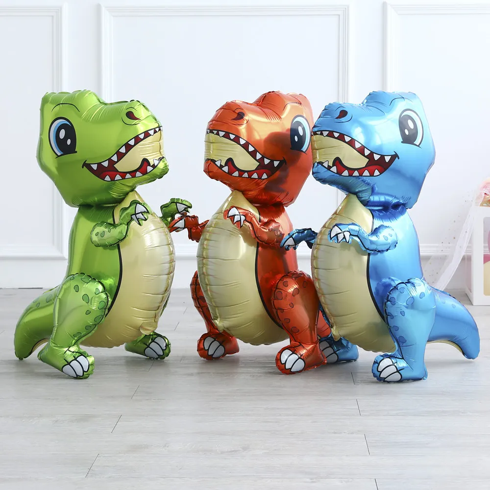 High Quality Self Standing 4D Dinosaur Balloon Animal Balloons Mylar Boy Toy Aluminum Foil Inflatable Balloon