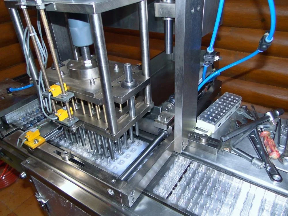 
New Type Red Worms Frozen Herbs Pouring Type Automatic Fish Food Blister Packing Machine 