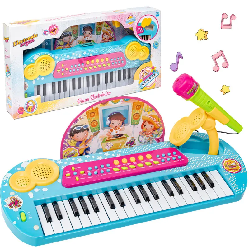 Musical Instruments Children Play Gaming Microphone Toys 37 Key Electric Keyboard Piano Electric Organ For Beginners