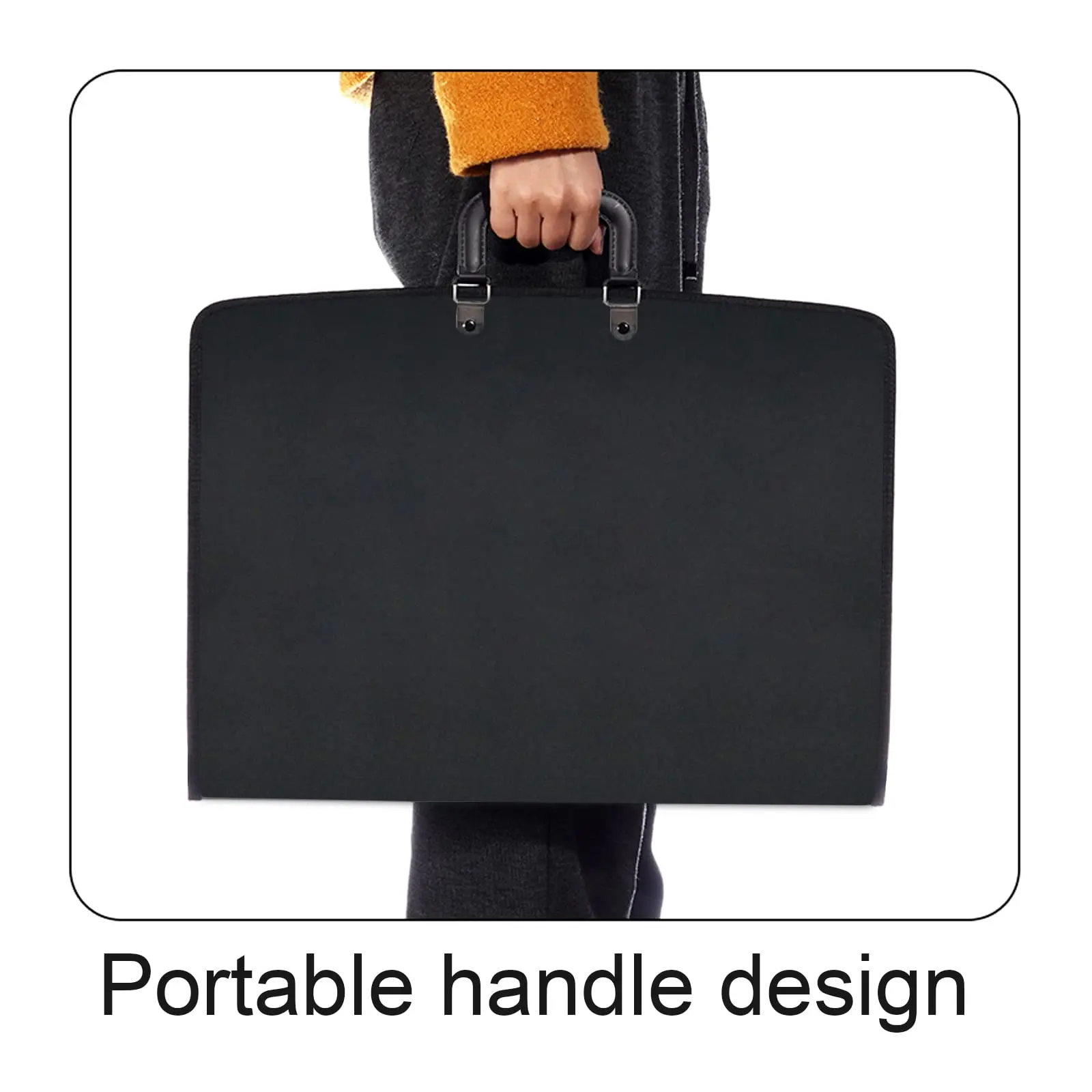 Art Portfolio Case with Zipper Leger Portfolio Folder for Artwork PP Material Frosted Feel 11 x 17 Artist Portfolio Bag
