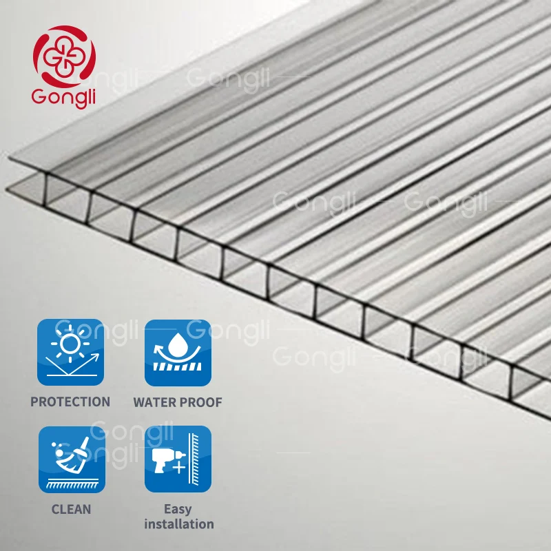greenhouse large plastic crystal polycarbonate roofing sheet flat polycarbonate fiberglass roof panel pc roof tile